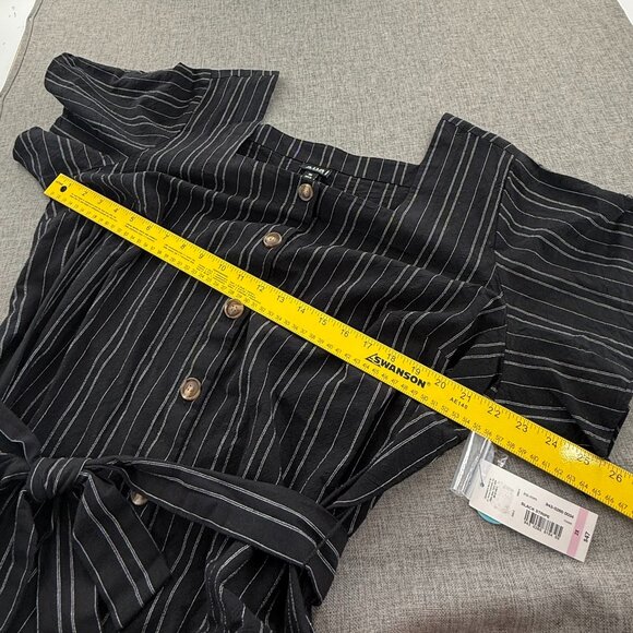 NEW! a.n.a A New Approach Button Top Black Stripe Belt Tie 2X $47 100% Cotton - Picture 9 of 11